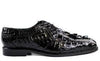 Belvedere Men's Colombo Crocodile Black Caiman Oxford Shoes