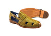 Belvedere Ostrich mens sandal. Style Connors. Emerald Color. Leather outsole.