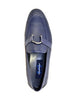 Corrente (4905 - Blue) Woven Textured leather Loafer with horseshoe buckle