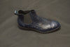 Lombardy - Genuine Ostrich & Caiman Belly Croc Lug Sole Ankle Boot - Blue