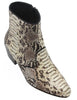 Los Altos Natural Genuine All-Over Snake Python Medium Round Toe Ankle Boots 635749