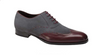 Mezlan Paganini Burgundy/Grey Suede & Leather Wingtip shoe