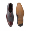 Mezlan Paganini Burgundy/Grey Suede & Leather Wingtip shoe