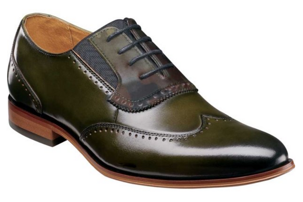 Stacy Adams Sullivan Wingtip Oxford Olive/Camo Smooth Leather