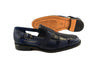 Belvedere Ostrich mens sandal. Style Connors. Navy Blue Colore. Leather outsole.