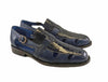 Belvedere Ostrich mens sandal.  Style Connors.  Navy Blue Colore.